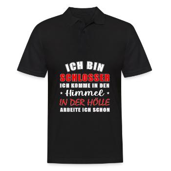 Ich bin Schlosser - ich komme in den Himmel - Männer Poloshirt - Schwarz - Vorne - Kai (181cm)