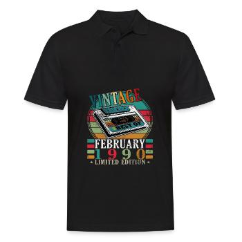 Geboren im Februar 1990 vintage 1990 Geburtstag - Männer Poloshirt - Schwarz - Vorne - Kai (181cm)