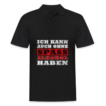 Ich kann auch ohne Spaß Alkohol haben - Männer Poloshirt - Schwarz - Vorne - Kai (181cm)