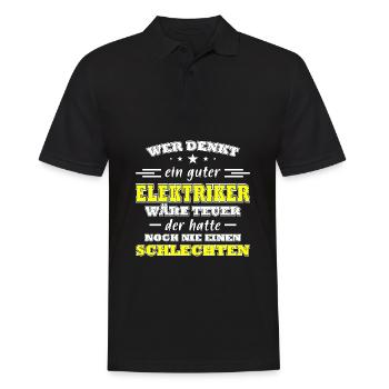Elektriker Spruch Geschenk Elektriker - Männer Poloshirt - Schwarz - Vorne - Kai (181cm)