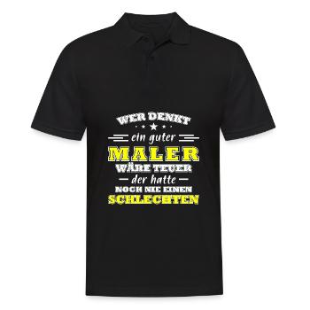 Maler Spruch Handwerker - Männer Poloshirt - Schwarz - Vorne - Kai (181cm)