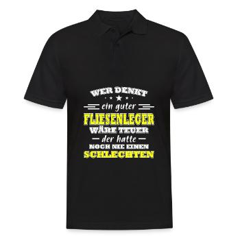 Fliesenleger Sprüche Fliesenlegen Fliesen - Männer Poloshirt - Schwarz - Vorne - Kai (181cm)