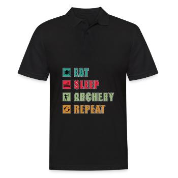 Archery Eat Sleep Repeat Archery Archery - Men's Polo Shirt - black - Front - Kai (181cm)