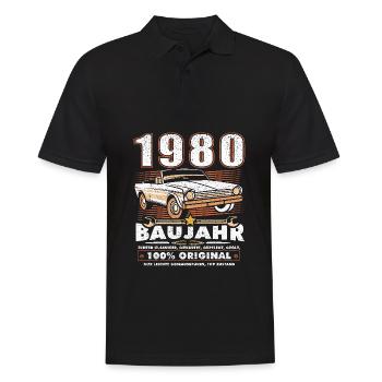Oldtimer Baujahr 1980 Jahrgang Geburtstag Geschenk - Männer Poloshirt - Schwarz - Vorne - Kai (181cm)