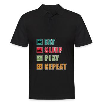 Eat Sleep Gaming Repeat - Men's Polo Shirt - black - Front - Kai (181cm)