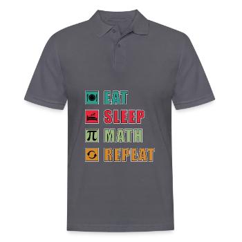 Math Quote Eat Sleep Math Repeat Funny Math - Men's Polo Shirt - charcoal grey - Front - Nico (186cm)