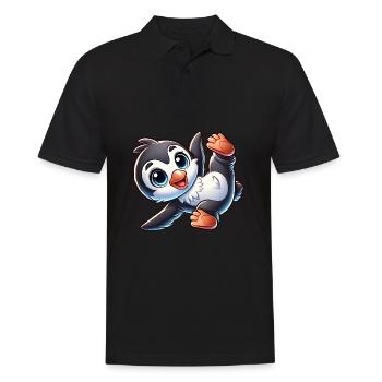 Mignon pingouin équilibre sur les mains Breakdance - Polo Homme - noir - Devant - Kai (181cm)