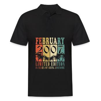 Born in February 2007 vintage 2007 birthday - Men's Polo Shirt - black - Front - Kai (181cm)