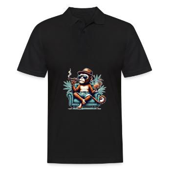 Monkey Sunglasses Cool - Men's Polo Shirt - black - Front - Kai (181cm)