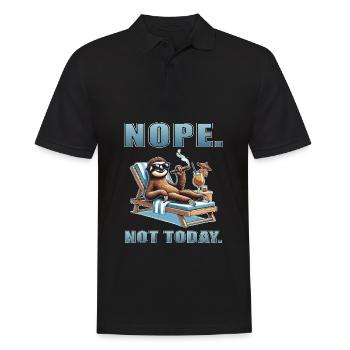 Nope Not Today Sloth Chill Relax - Men's Polo Shirt - black - Front - Kai (181cm)