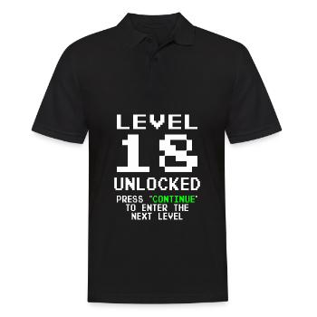 Birthday Gamer Level 18 Unlocked 18 Birthday - Men's Polo Shirt - black - Front - Kai (181cm)