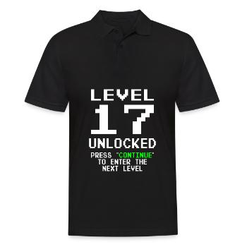 17. Geburtstag Level 17 unlocked - Männer Poloshirt - Schwarz - Vorne - Kai (181cm)