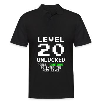 Level 20 Unlocked 20th Birthday Gamer - Men's Polo Shirt - black - Front - Kai (181cm)