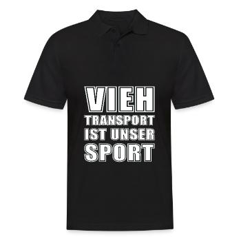Viehtransport - Männer Poloshirt - Schwarz - Vorne - Kai (181cm)