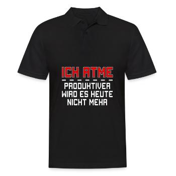 Ich atme Geschenk Idee - Männer Poloshirt - Schwarz - Vorne - Kai (181cm)