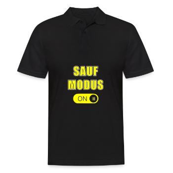Saufmodus | Bier, Party grillen, lustige Sprüche - Männer Poloshirt - Schwarz - Vorne - Kai (181cm)