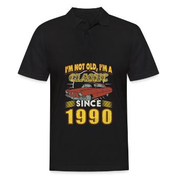 1990 Classique 1990 Rétro 1990 Cadeau d’anniversaire - Polo Homme - noir - Devant - Kai (181cm)