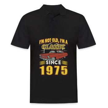 50th Birthday Classic Car Vintage 1975 50 Years - Men's Polo Shirt - black - Front - Kai (181cm)