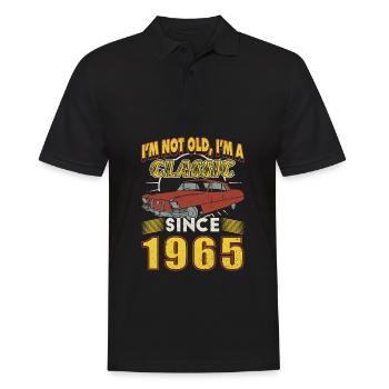 1965 Classique 1965 Rétro 1965 Cadeau d’anniversaire - Polo Homme - noir - Devant - Kai (181cm)