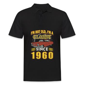 1960 Classic Car 65th Birthday 65th Anniversary Gift - Men's Polo Shirt - black - Front - Kai (181cm)