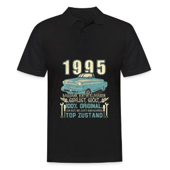 Baujahr 1995 Geboren, Geburtstag Jahrgang 1995 - Männer Poloshirt - Schwarz - Vorne - Kai (181cm)