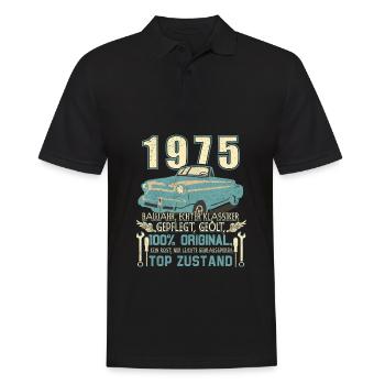 Oldtimer 1975 Geburtstag Lebende Legende Vintage - Männer Poloshirt - Schwarz - Vorne - Kai (181cm)