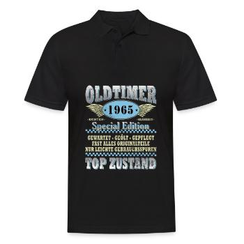 60. Geburtstag Oldtimer Jahrgang 1965 60 Jahre - Männer Poloshirt - Schwarz - Vorne - Kai (181cm)
