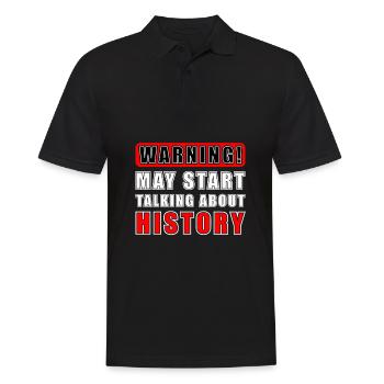 Warnung Könnte Anfangen Geschichte Zu Sprechen - Männer Poloshirt - Schwarz - Vorne - Kai (181cm)