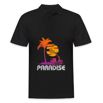 Motorroller Rollerfahrer Motorrad - Männer Poloshirt - Schwarz - Vorne - Kai (181cm)