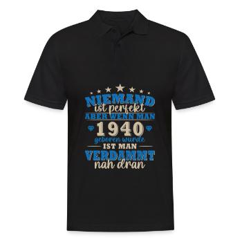 85. Geburtstagsgeschenk Vintage 1940 perfekt - Männer Poloshirt - Schwarz - Vorne - Kai (181cm)
