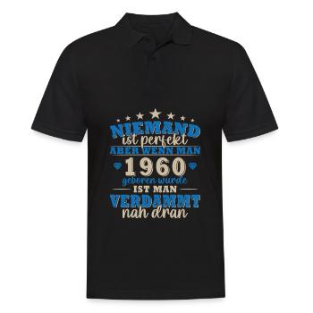 Original 1960 Jahrgang 1960 Geburtstag Retro 1960 - Männer Poloshirt - Schwarz - Vorne - Kai (181cm)