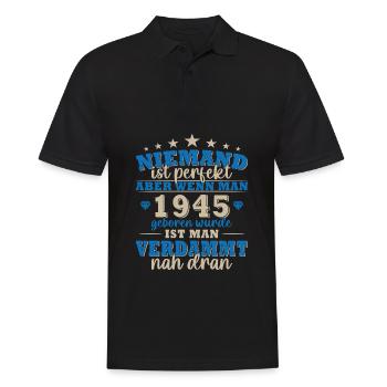 Jahrgang 1945 - 1945 Geburtstagsgeschenk - Männer Poloshirt - Schwarz - Vorne - Kai (181cm)
