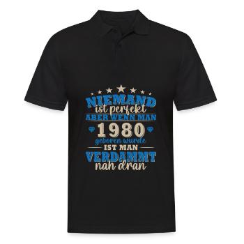Geboren 1985,Geburtstagsgeschenk,Geburtsjahr - Männer Poloshirt - Schwarz - Vorne - Kai (181cm)