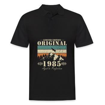1985 Vintage 1985 Geburtstag geboren im Jahr 1985 - Männer Poloshirt - Schwarz - Vorne - Kai (181cm)