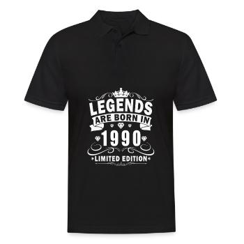 1990 Jahrgang 1990 Geburtstag 1990 Retro 1990 - Männer Poloshirt - Schwarz - Vorne - Kai (181cm)