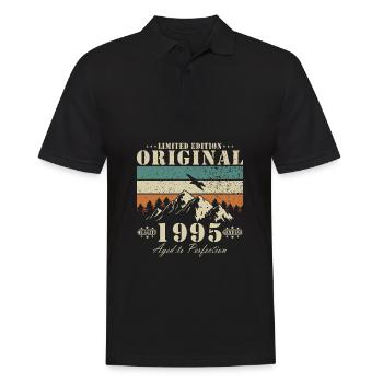 Millésime 1995 Anniversaire - Cadeau 1995 Millésime - Polo Homme - noir - Devant - Kai (181cm)