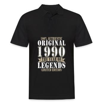 Millésime 1990 Anniversaire des années 1990 Né en 1990 - Polo Homme - noir - Devant - Kai (181cm)