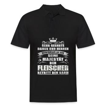 Seine Majestät der Fleischer betritt den Raum - Männer Poloshirt - Schwarz - Vorne - Kai (181cm)