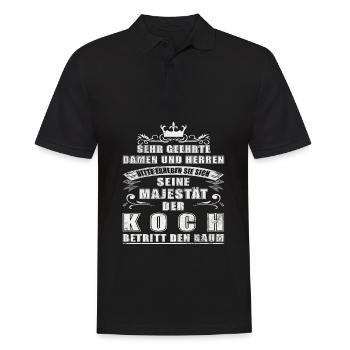 Seine Majestät der Koch betritt den Raum - Männer Poloshirt - Schwarz - Vorne - Kai (181cm)
