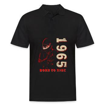 1965 Vintage Anniversaire Moto Moto - Polo Homme - noir - Devant - Kai (181cm)