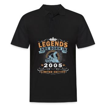 20 Birthday 2005 Motorcyclist Motorcycle - Men's Polo Shirt - black - Front - Kai (181cm)