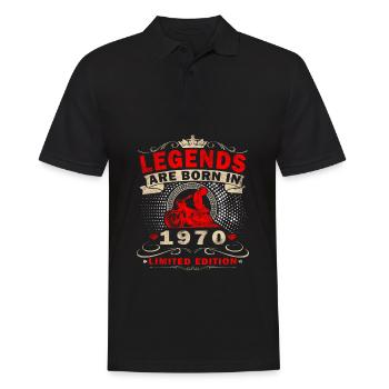 1970's Vintage Motorcycle Biker Birthday Born - Men's Polo Shirt - black - Front - Kai (181cm)