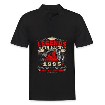 1995 Vintage Motorcycle Biker Birthday Born - Men's Polo Shirt - black - Front - Kai (181cm)
