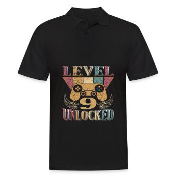9 Years Birthday Shirt Gamer Gamer 9. - Men's Polo Shirt - black - Front - Kai (181cm)