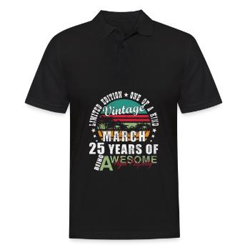 25. Geburtstag 25 Jahre alt Legendär seit März - Männer Poloshirt - Schwarz - Vorne - Kai (181cm)