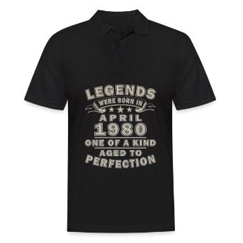 Anniversaire d’Avril 1980 - Idée cadeau d’Avril 1980 - Polo Homme - noir - Devant - Kai (181cm)