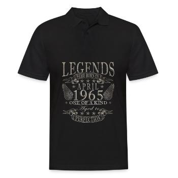 April 1965 Birthday April 1965 April 1965 - Men's Polo Shirt - black - Front - Kai (181cm)