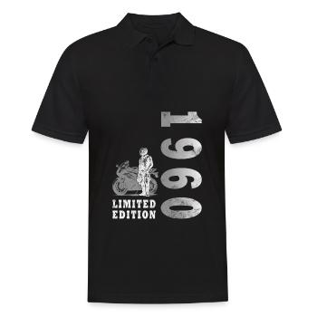Moto vintage des années 1960 Cadeau d’anniversaire rétro - Polo Homme - noir - Devant - Kai (181cm)