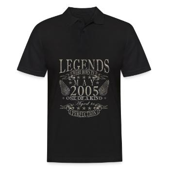 Mai 2005 | Jahrgang 2005 Jubiläum | Mai 2005 - Männer Poloshirt - Schwarz - Vorne - Kai (181cm)
