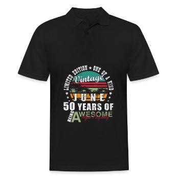 Juni 1975 | Geburtstag 1975 Jahrgang Juni 1975 - Männer Poloshirt - Schwarz - Vorne - Kai (181cm)